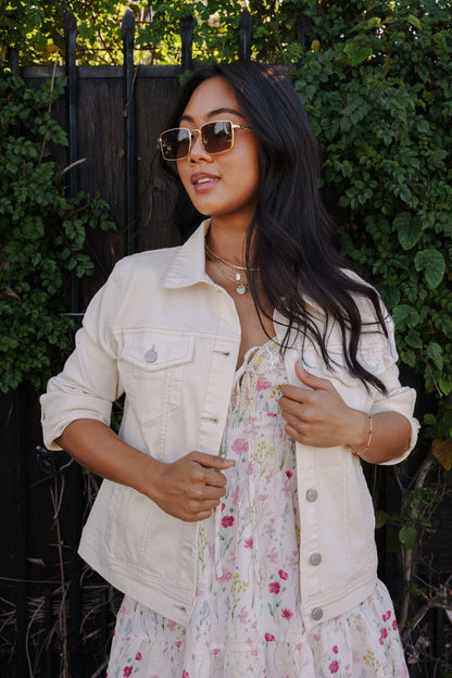 Kit Long Sleeve Denim Jacket Ivory