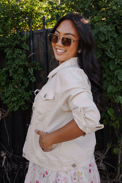 Kit Long Sleeve Denim Jacket Ivory
