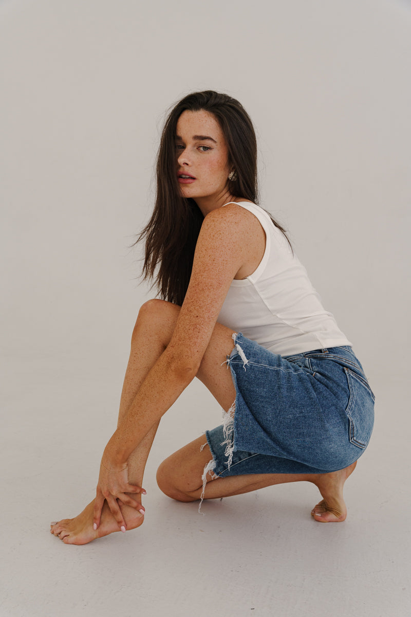 Kathleen Sleeveless Tank Top White