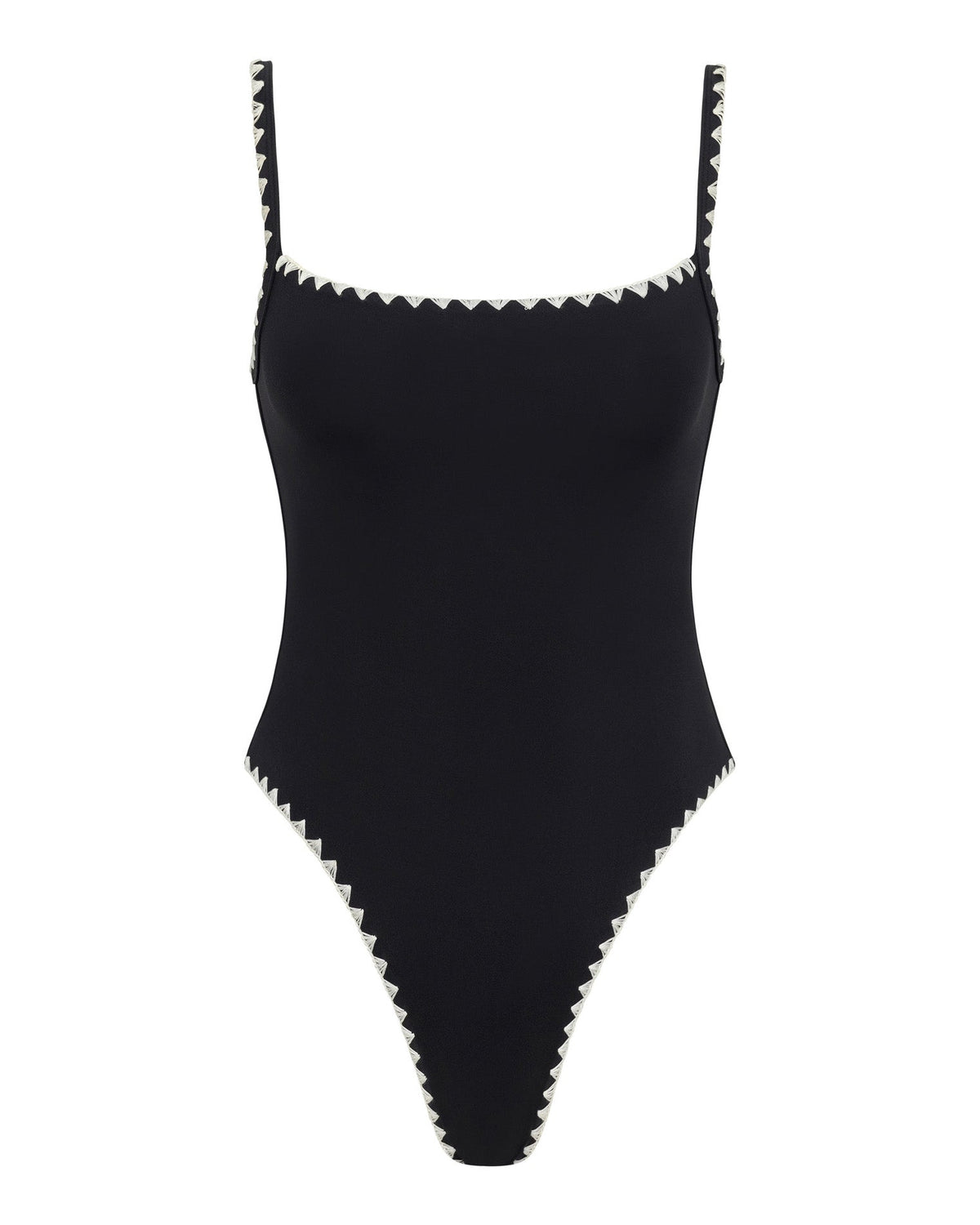 Nadia One Piece Swimsuit - Black-Cream