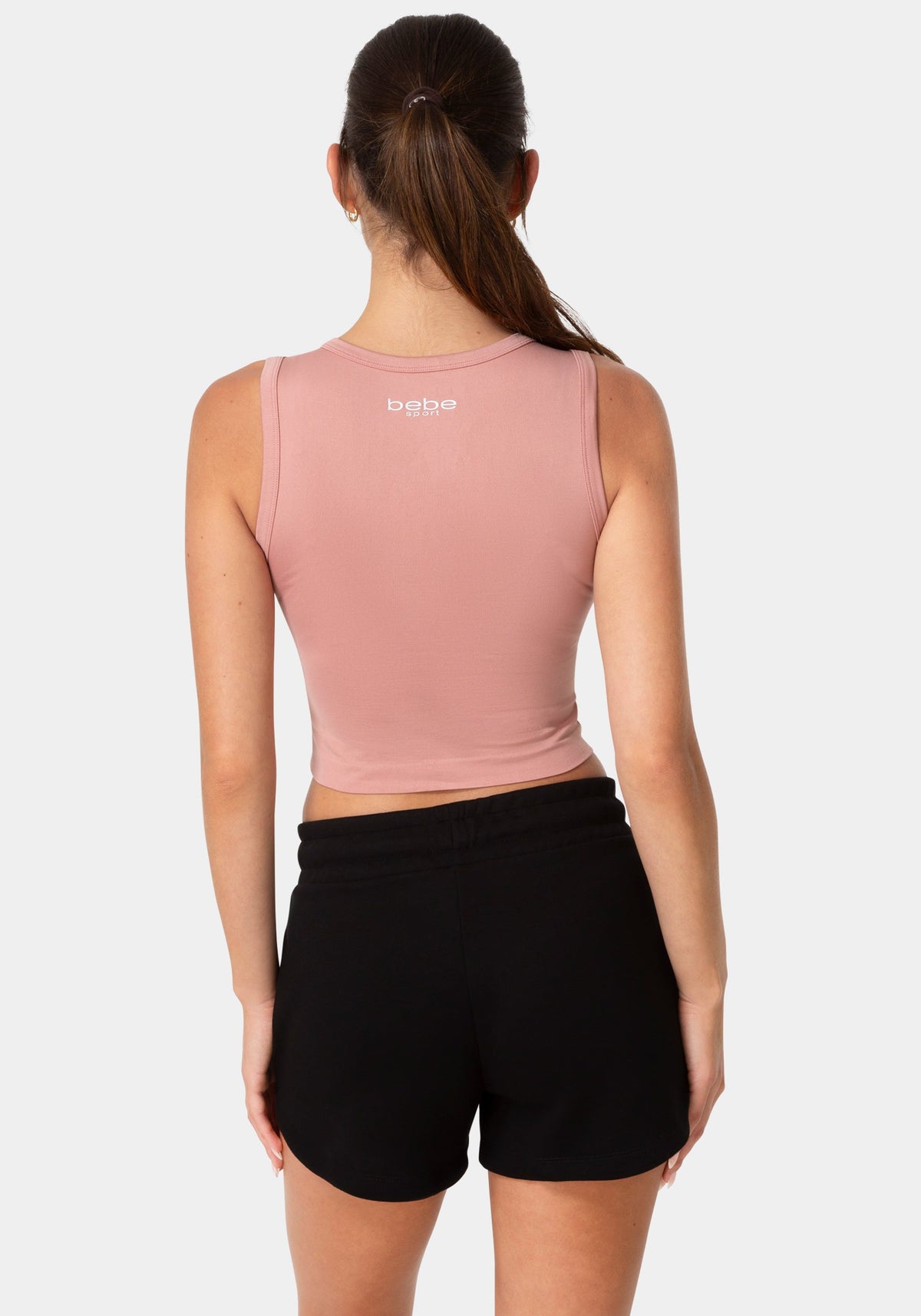 Double Front Seamless Cropped Tank With Foil Logo