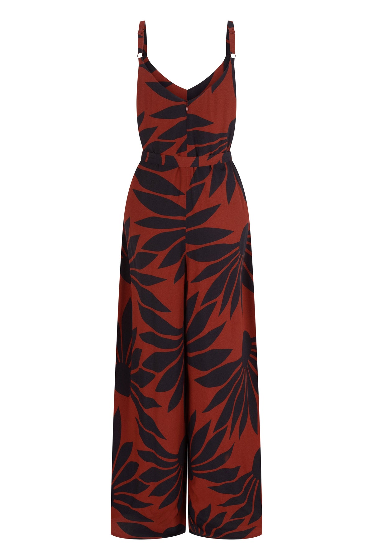 Delilah Jumpsuit In Chocolate Strawflower