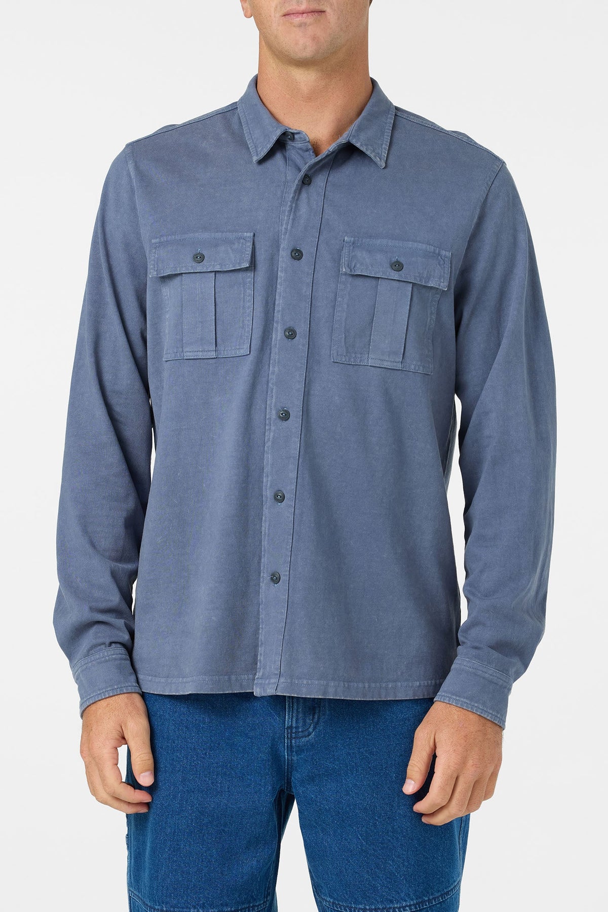 O'Riginals Long Sleeve Button Front Knit Shirt