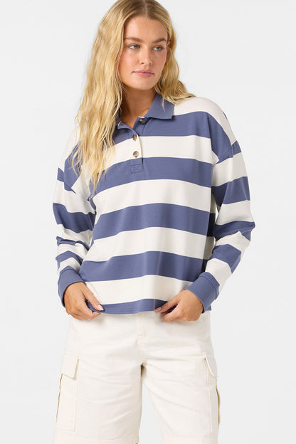 O'Riginals Kyra Long Sleeve Crop Polo Top