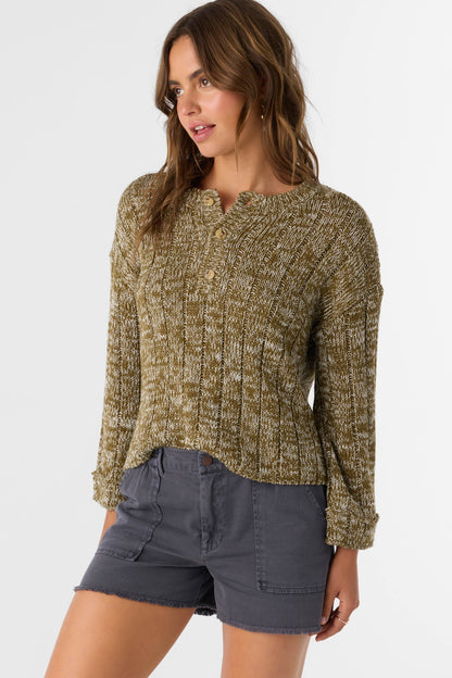 Oceanfront Henley Long Sleeve Sweater