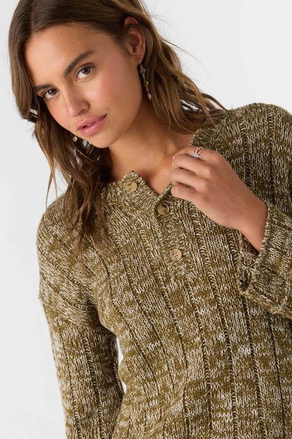 Oceanfront Henley Long Sleeve Sweater