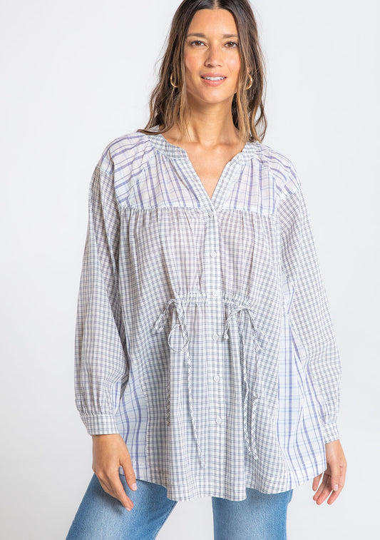 Marcelle Oversized Plaid Tunic Top