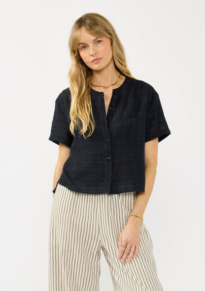 Rosine Button Front Top