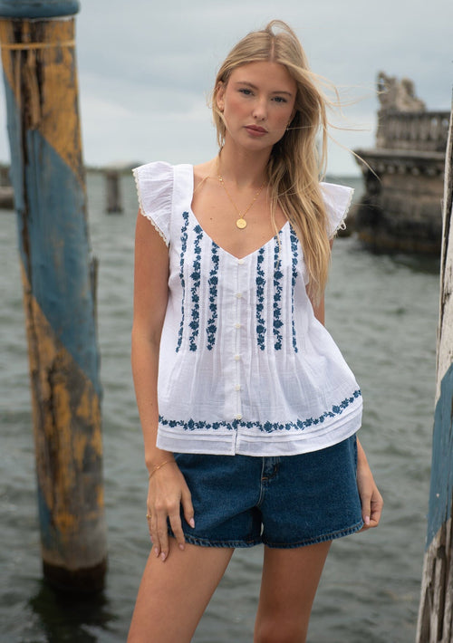 Seaborn Embroidered Top