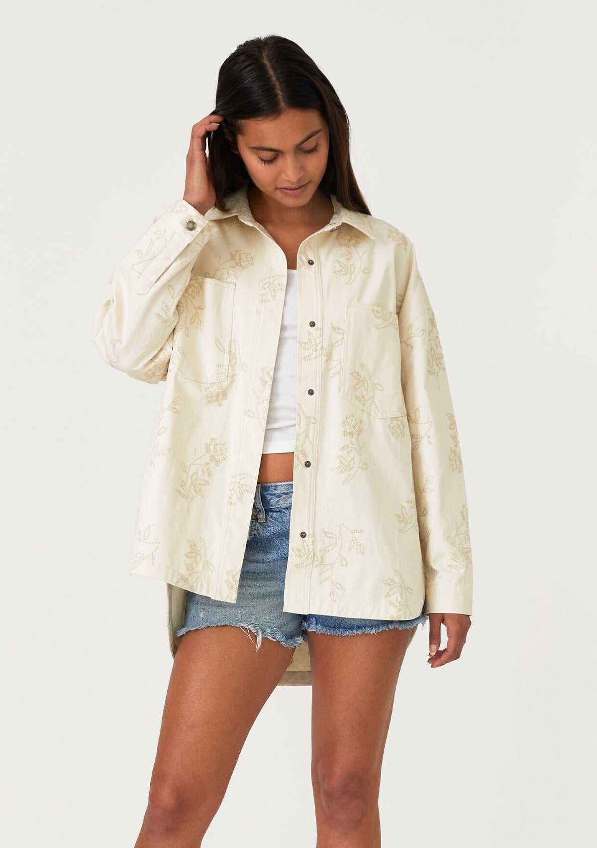 Sofia Embroidered Shirt Jacket