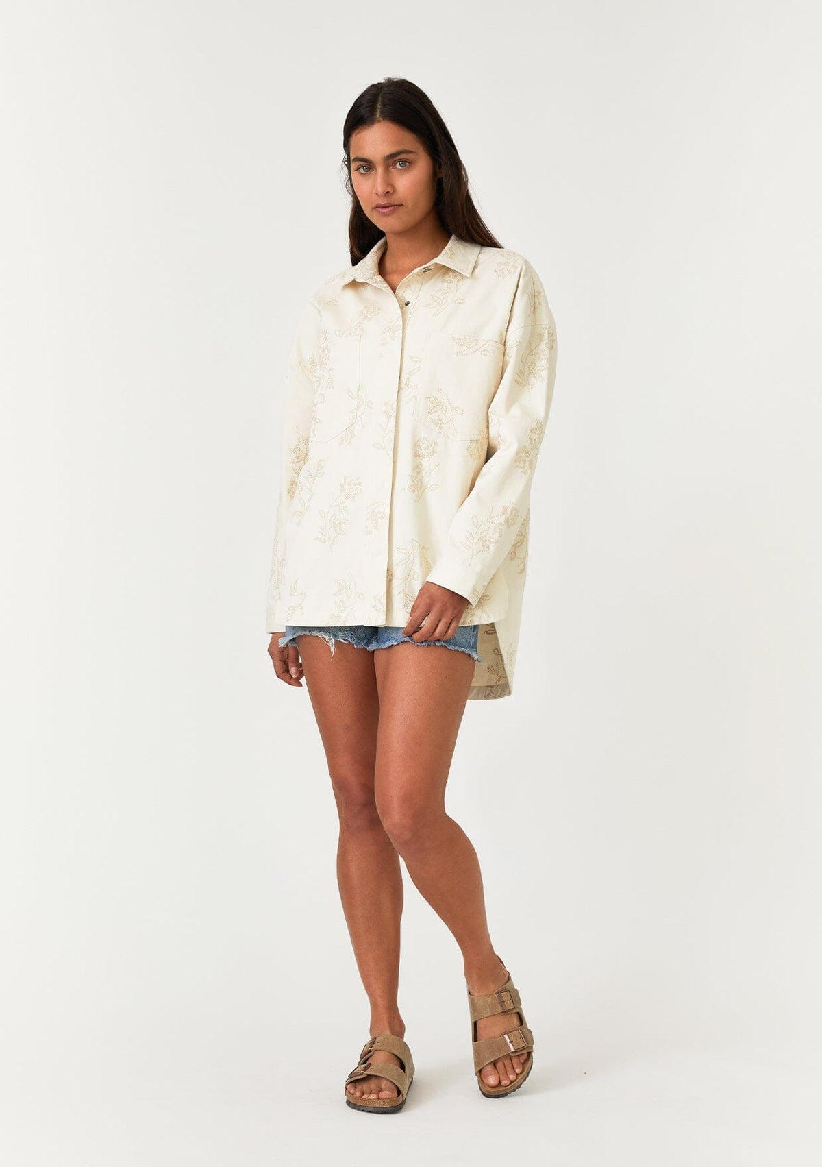 Sofia Embroidered Shirt Jacket
