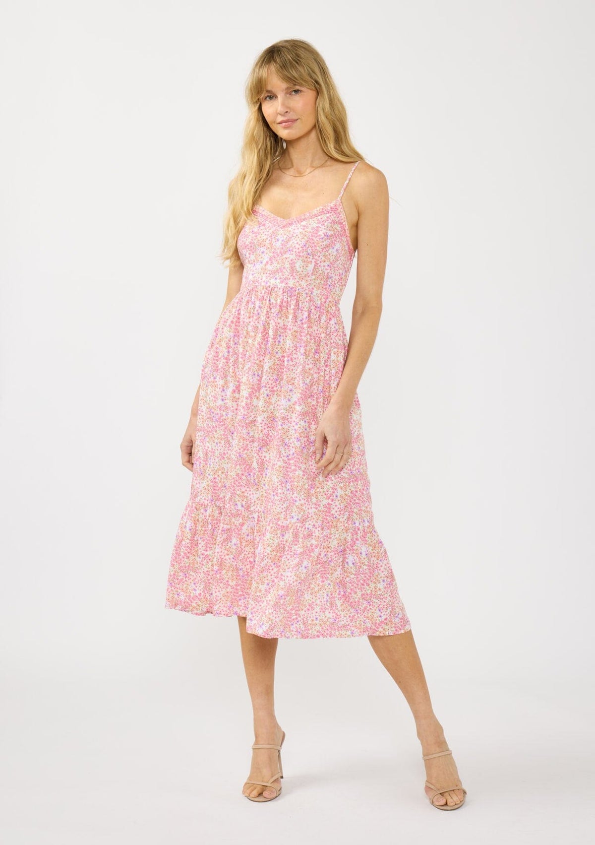 Sunlit Petal Midi Dress