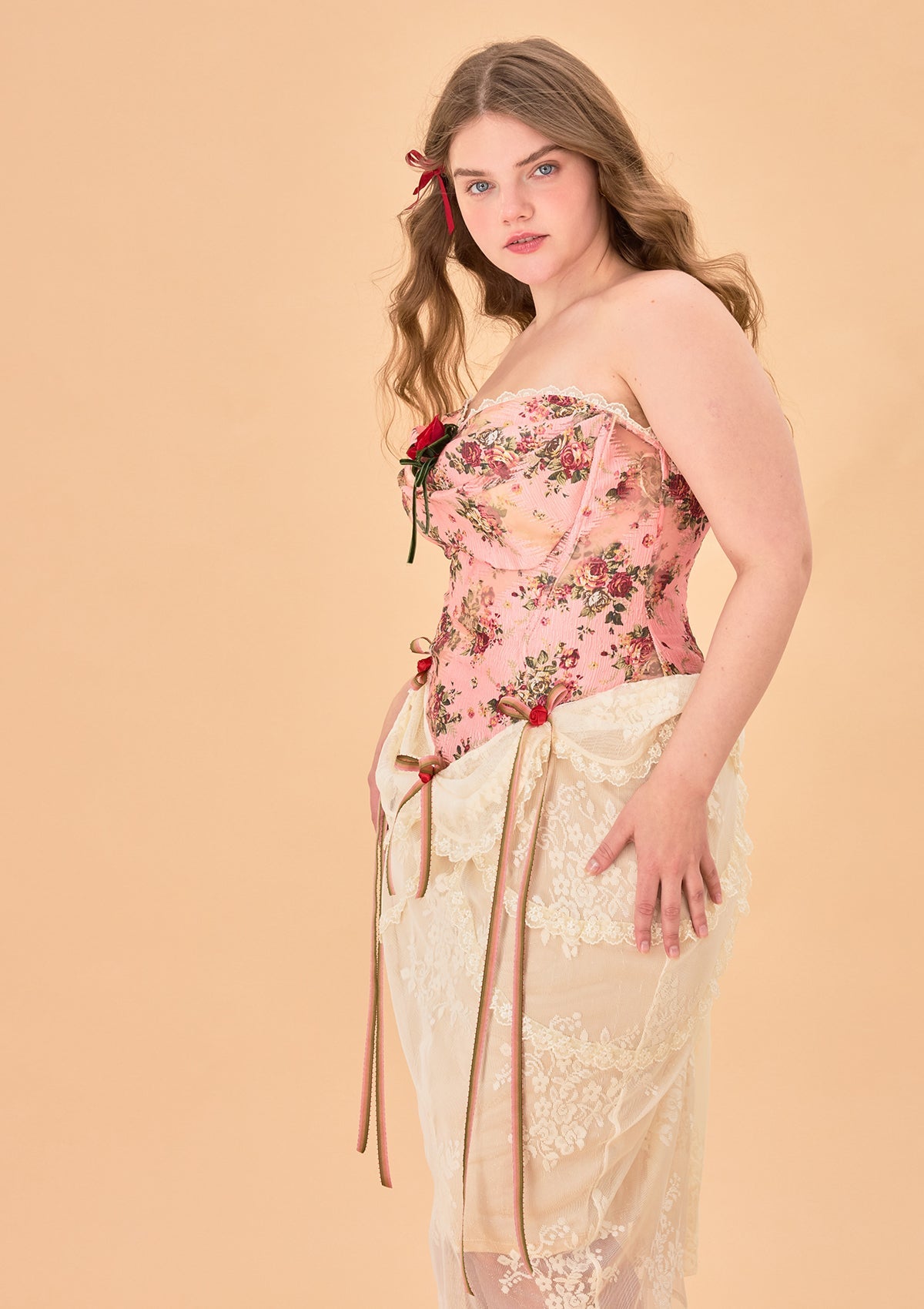 （US Exclusive）Curve & Plus Rose Sous La Lune Corset Dress