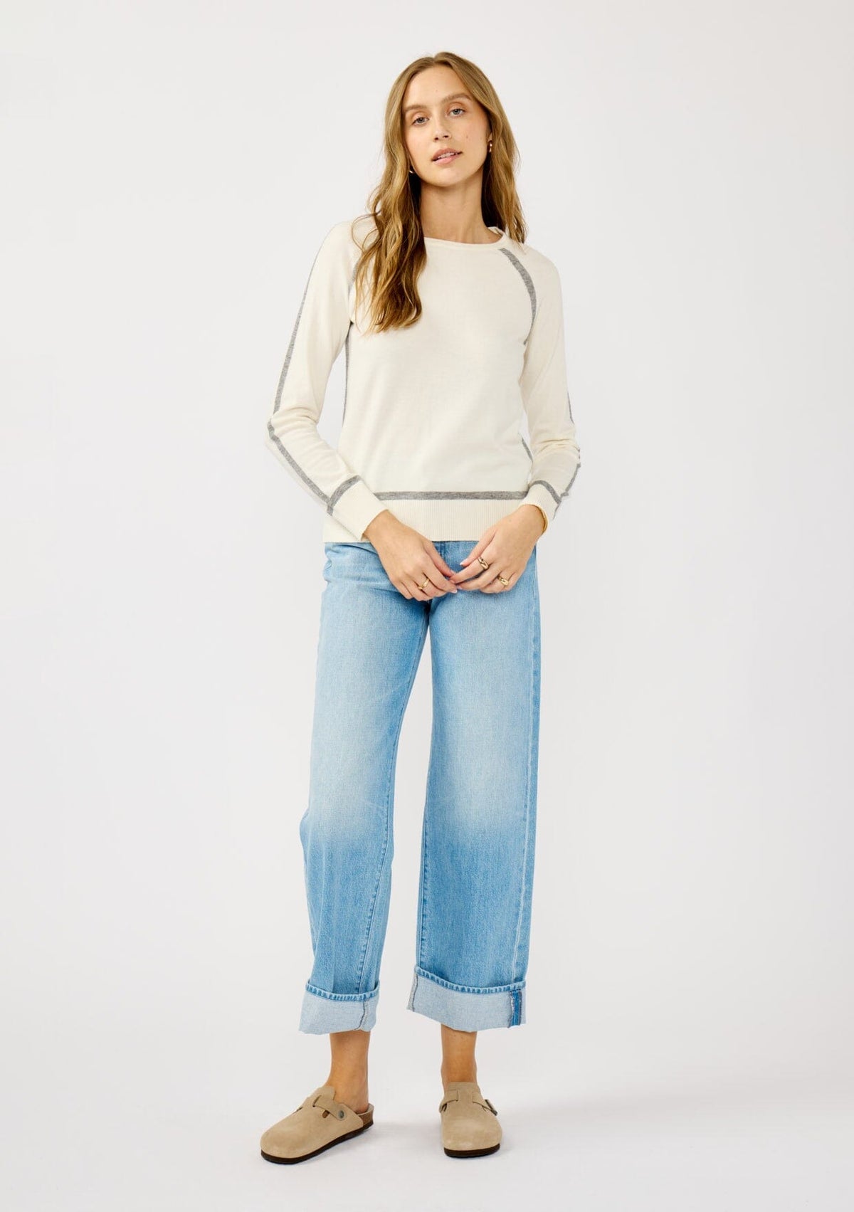 Posh Border Striped Pullover