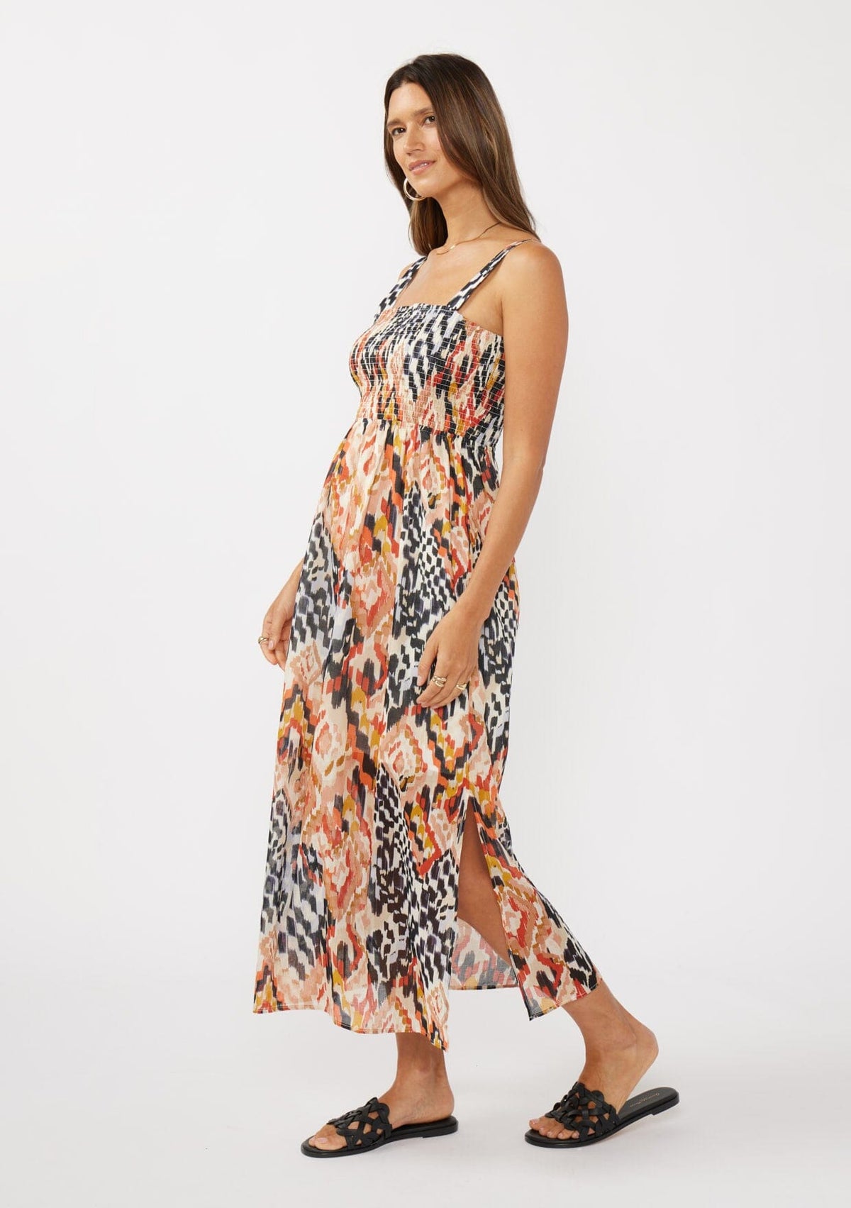 Arizona Sky Smocked Midi Dress
