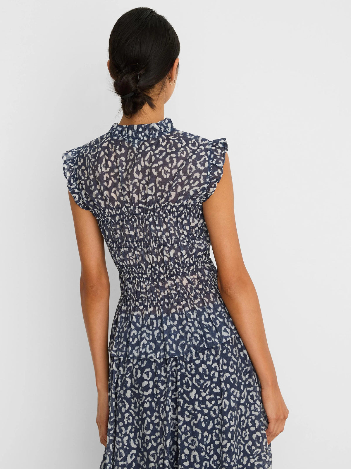Leopard Sketch Smocked Top