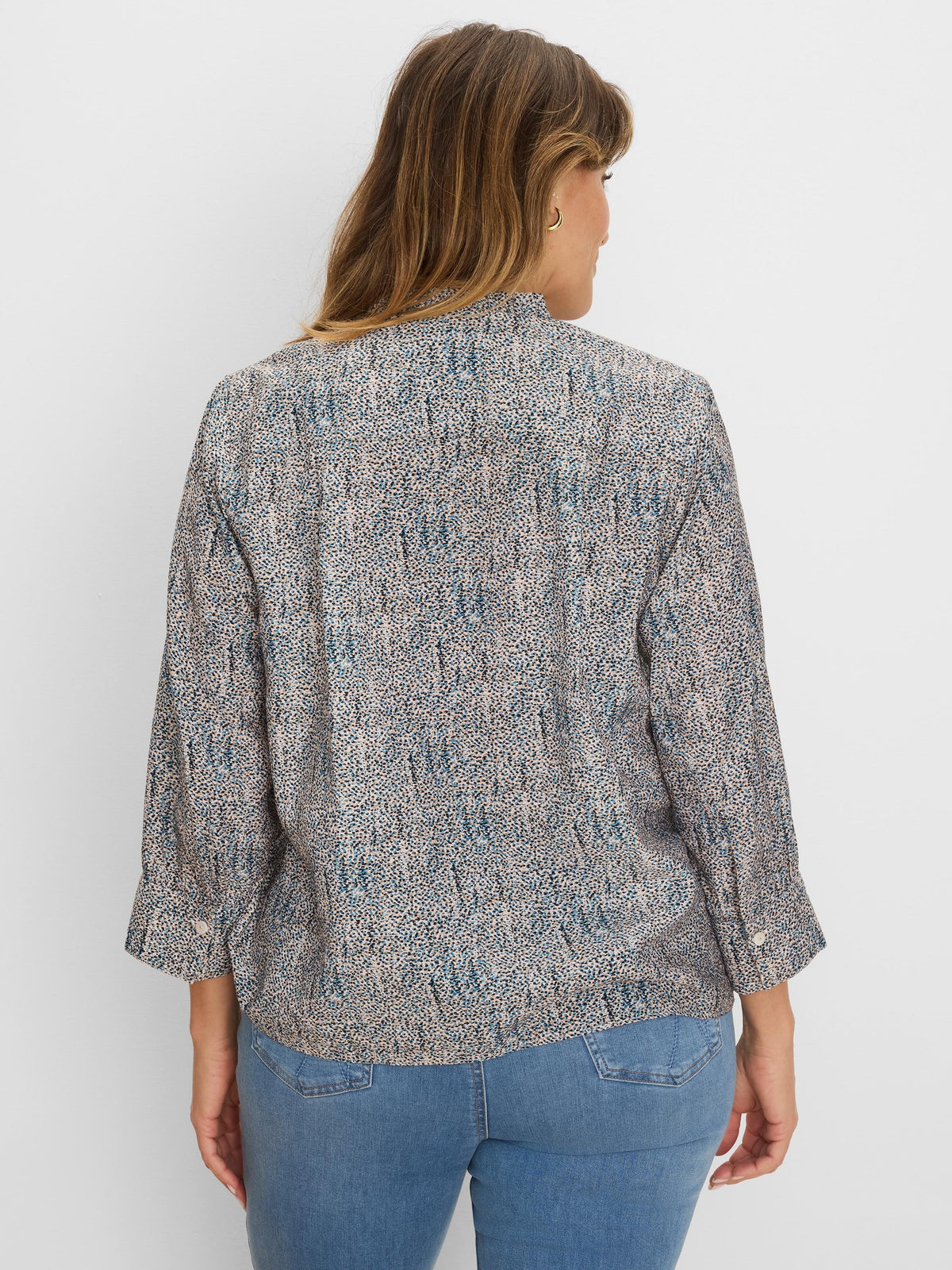 Sun Speckle Ruffle Neck Top
