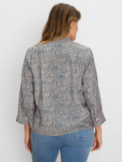 Sun Speckle Ruffle Neck Top