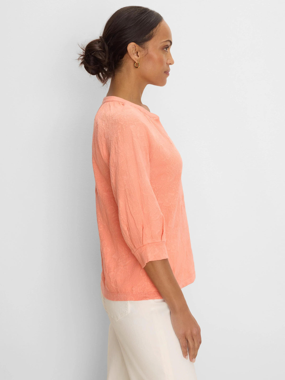 NZT Lace Knit Split Neck Top