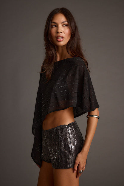 Oasis Black Rhinestone Shawl