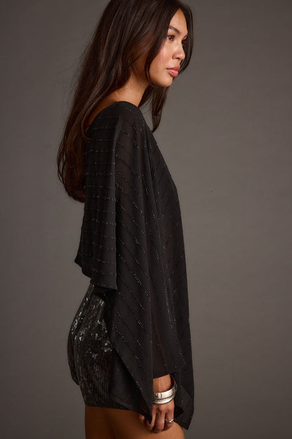 Oasis Black Rhinestone Shawl