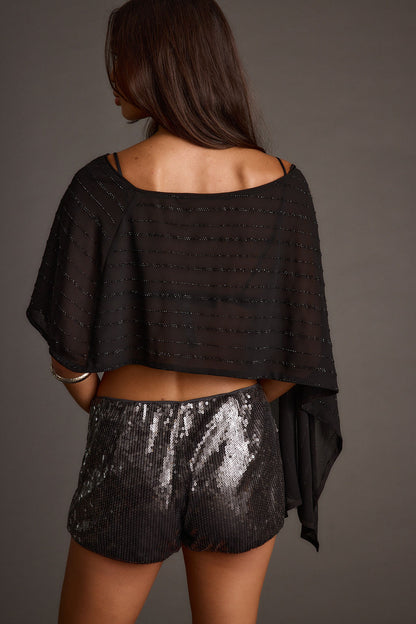 Oasis Black Rhinestone Shawl