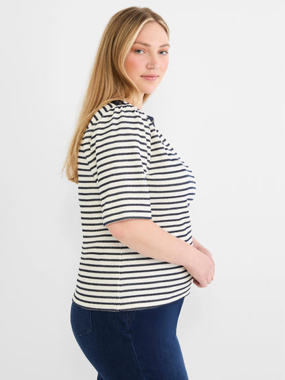 Embroidered Boatneck Top