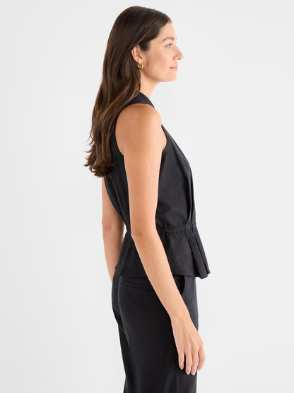 Stretch Linen Cinch Vest