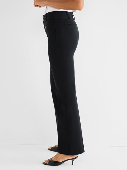 Plaza Demi Boot Cotton Bi-Stretch Button Pant