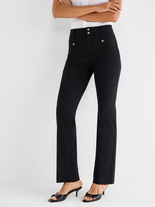 Plaza Demi Boot Cotton Bi-Stretch Button Pant
