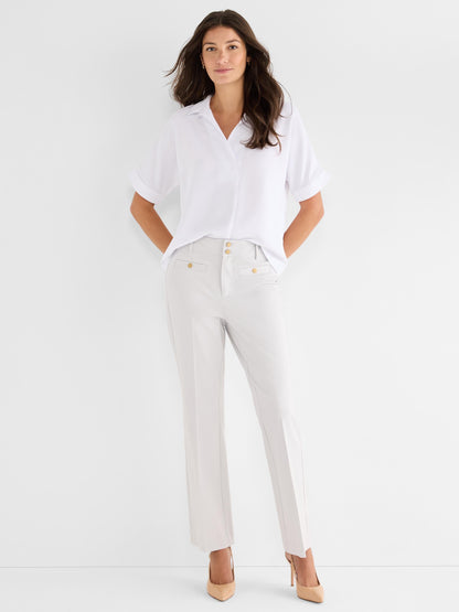 Plaza Demi Boot Cotton Bi-Stretch Button Pant