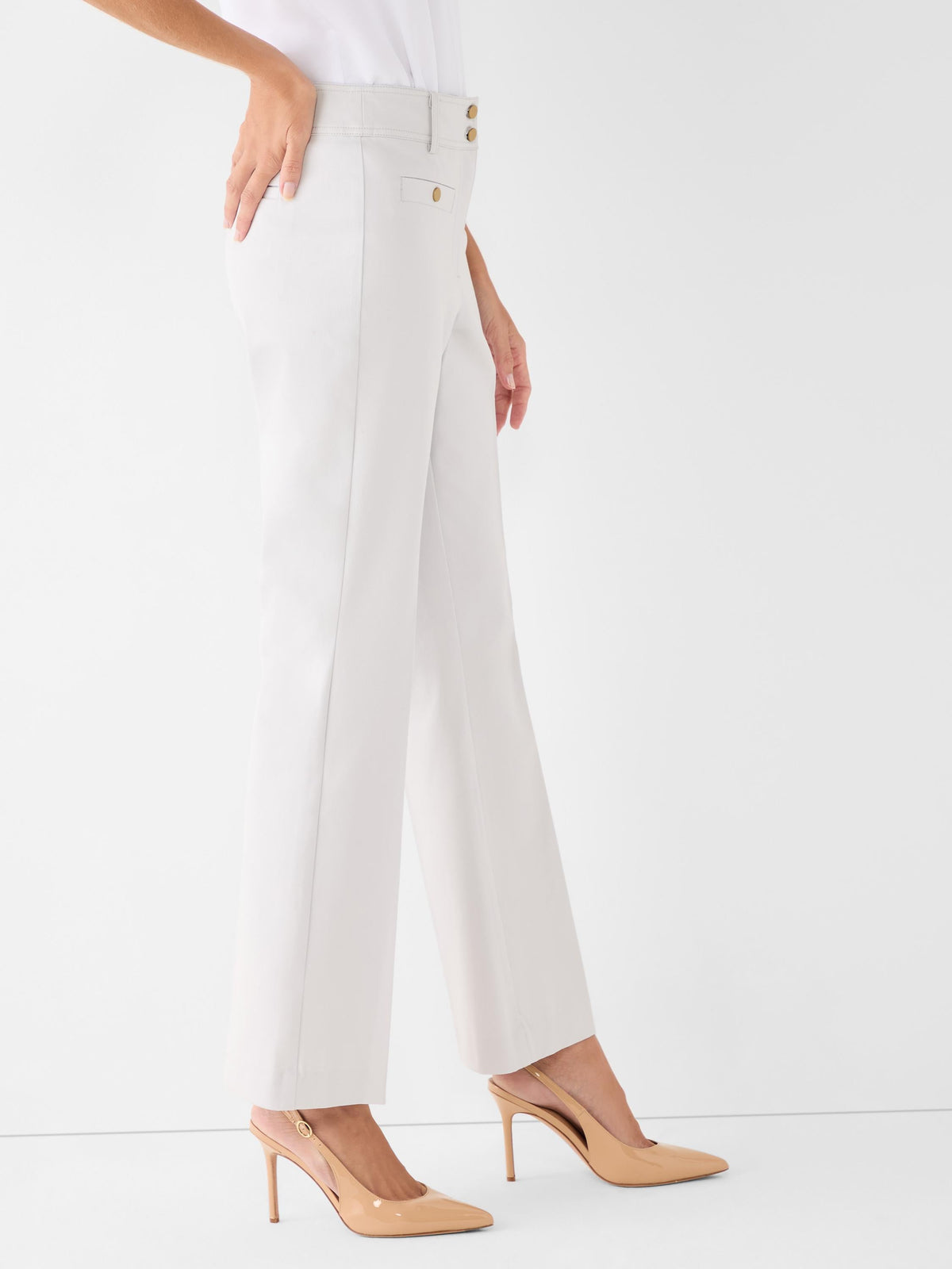 Plaza Demi Boot Cotton Bi-Stretch Button Pant