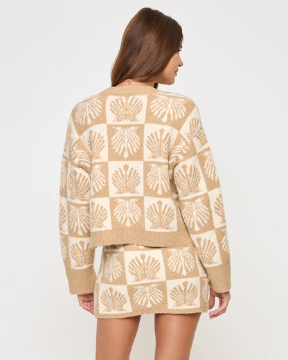 Shell Be There Cardigan - Seashell Jacquard