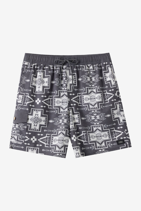 Hermosa Retro 17" Elastic Waist Trunk Swim Trunks