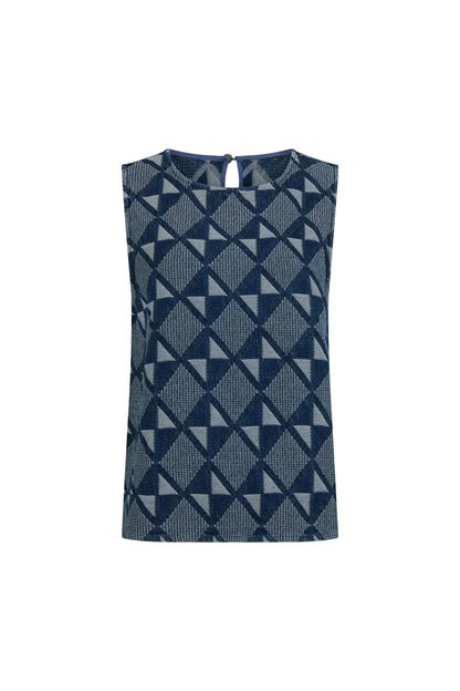 Sim Top In Abstract Denim