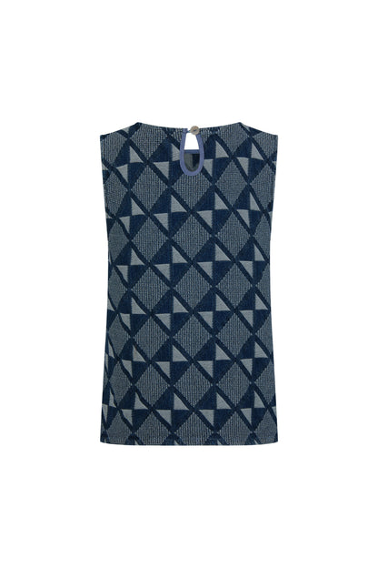 Sim Top In Abstract Denim
