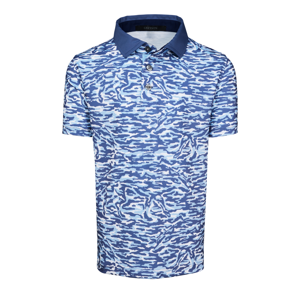 Boy's Stalking Wolf Camo Short Sleeve Polo