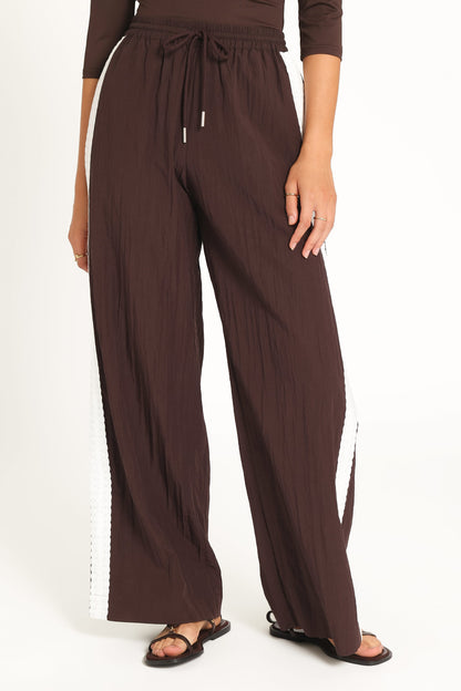 Arlena Lace Trim Pants - Espresso