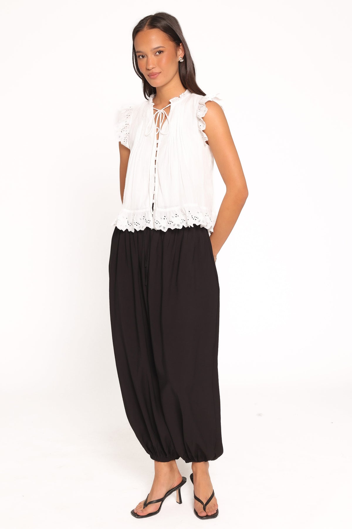 Ayvah Balloon Hem Pants - Black