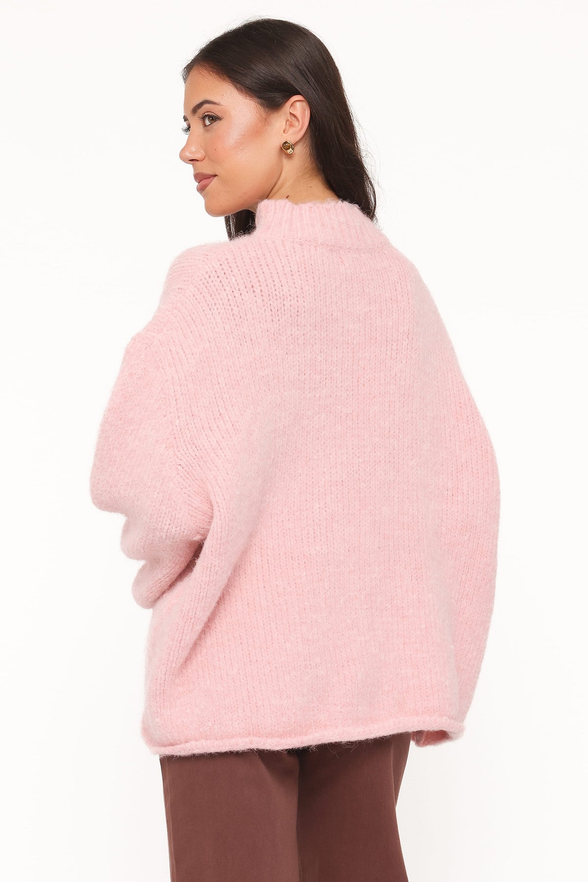 Cinzia Mockneck Knit Sweater - Pink