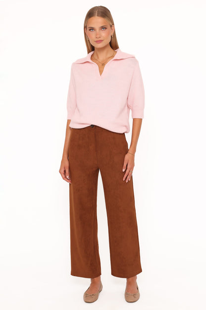 Bodie Faux Suede Pant - Copper Tan