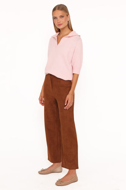 Bodie Faux Suede Pant - Copper Tan
