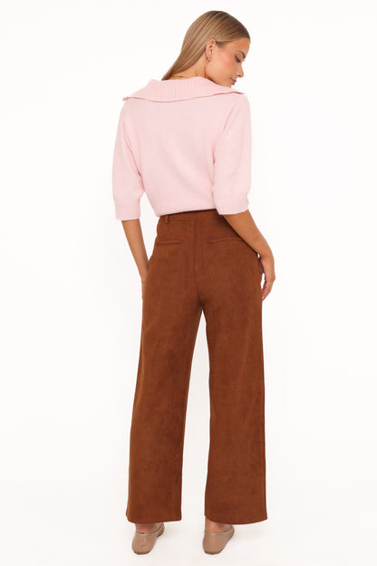 Bodie Faux Suede Pant - Copper Tan