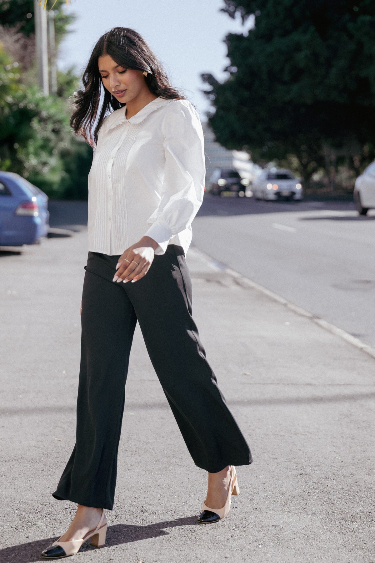 Clark Crepe Wide Leg Pant - Black