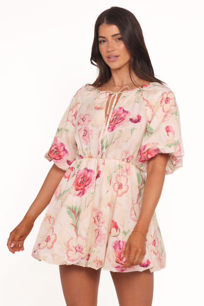 Ameena Mini Dress - White Floral