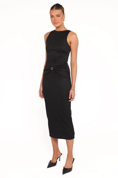 Ashami Midi Dress - Black