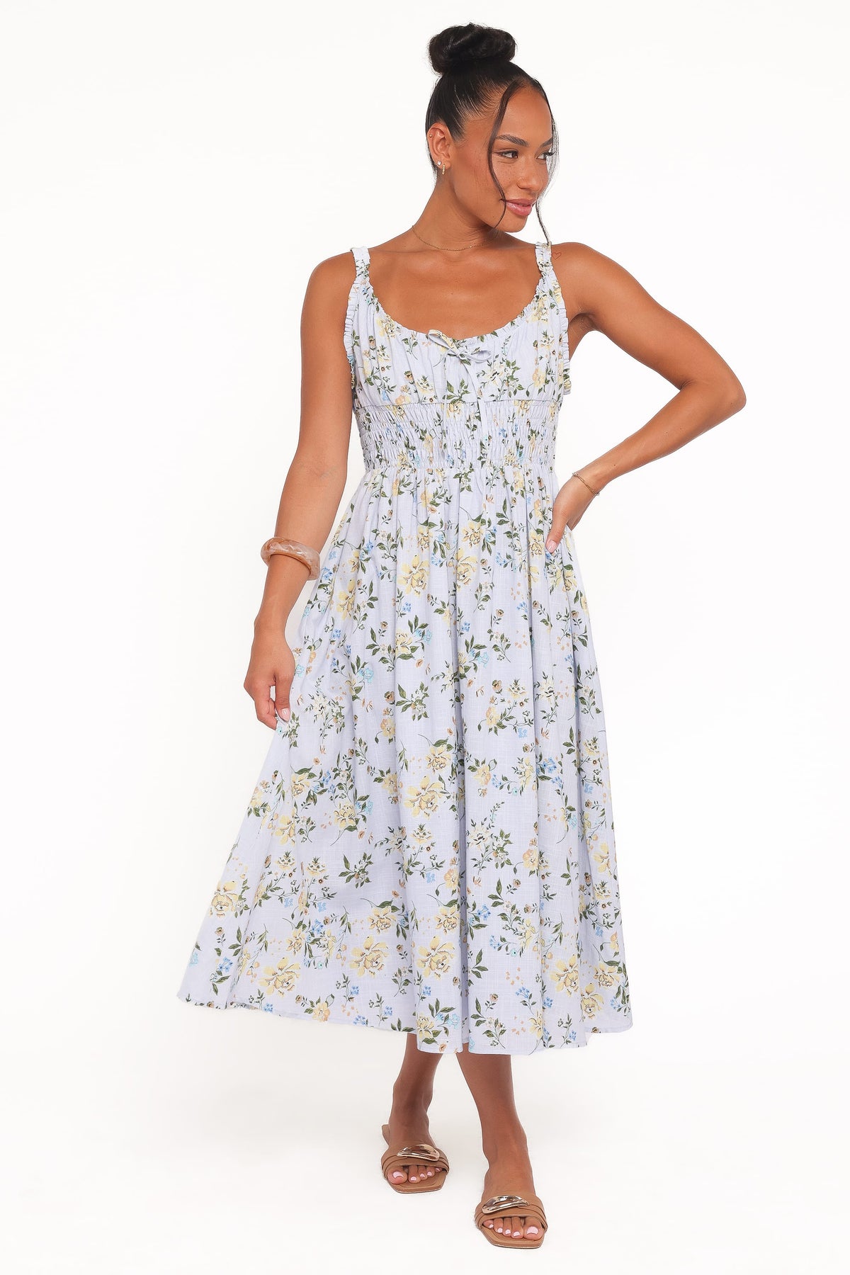 Auguste Midi Dress - Purple Floral