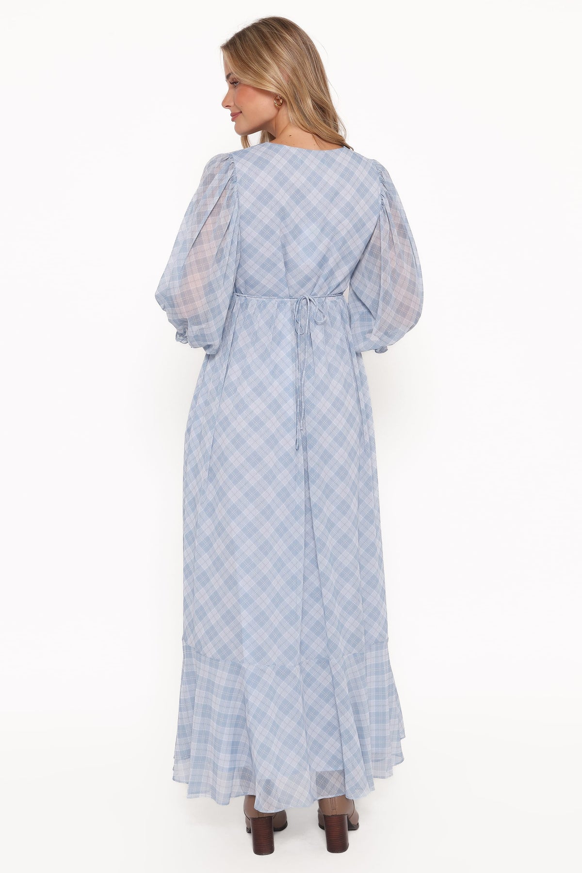 Cassina Maxi Dress - Blue Plaid