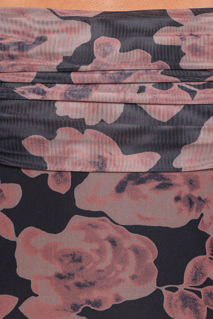 Dane Off Shoulder Maxi Dress - Black Floral