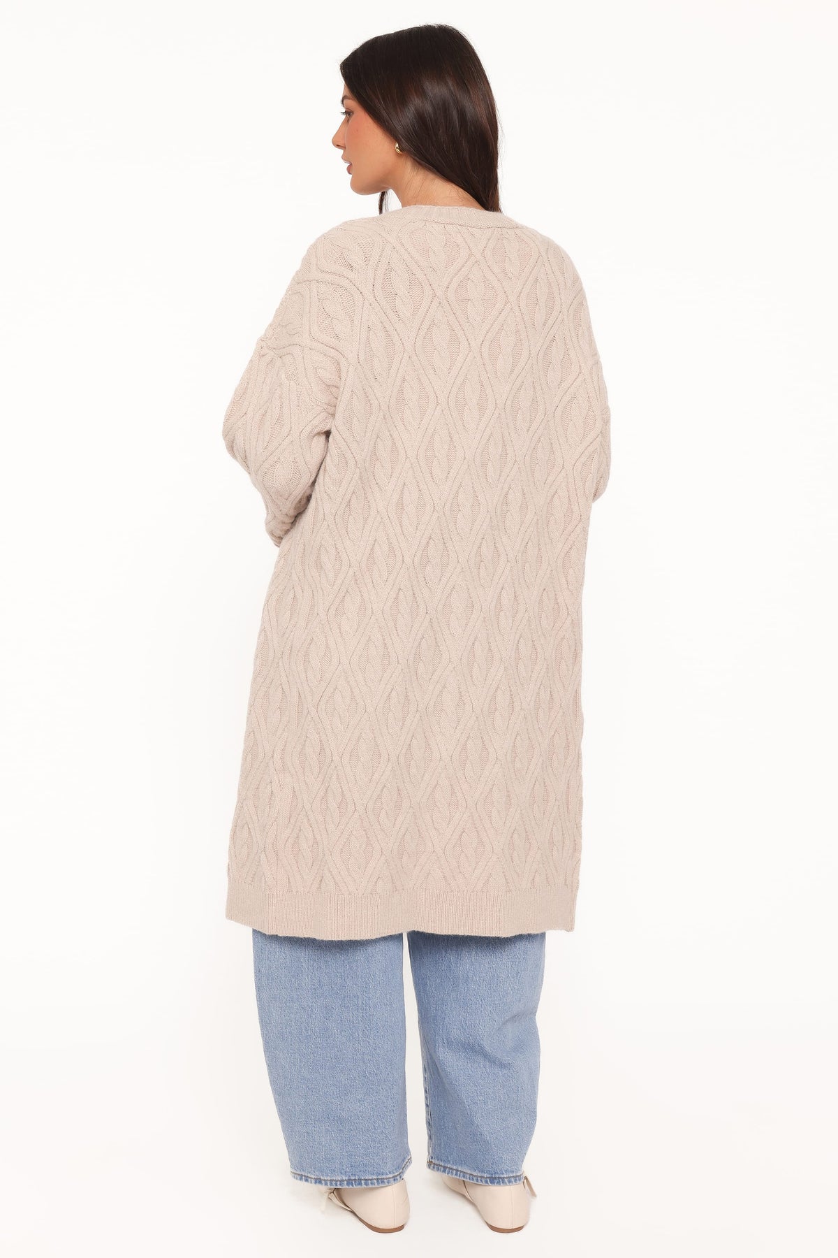 Becky Cable Coatigan - Beige